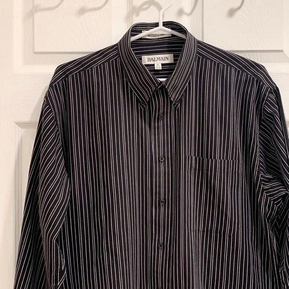 BALMAIN Vintage Striped Button Up Long Sleeve Shirt - Picture 3 of 10